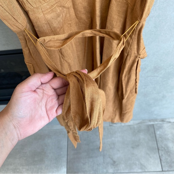 NWT Lulu’s  Meant for Greatness Tan Button-Front Mini Dress, Size M - Picture 14 of 15